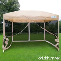 Quictent 10X10 Tan Ez Pop up Canopy Party Tent Commercial Instant Gazebos Mesh Sides - B00T3XOW2W