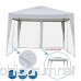 VINGLI 10' x 10' EZ POP UP Canopy Tent with 4 Removable Mesh Sidewalls Shelter Anti-UV Anti-Mosquito Screen House Family Party Folding Instant Commercial Wedding Gauze Gazebo Wheeled Carry Bag White - B07CWSGTZL