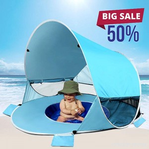 [2018 UPGRADED]Baby Beach Tent-Pop Up Beach Tent With Pool Shade Cabana Portable UV Sun Shelter - B07BKRNM9J