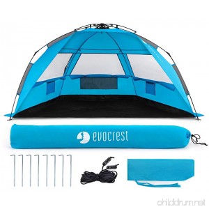 Evocrest Easy Setup Beach Tent - Large Beach Cabana Sun Shelter with UPF 50+ Protection - Portable & Lightweight - Perfect for 2-3 People - B07B52ZTJY