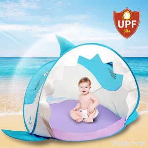 Hippo Creation Pop Up Baby Tent with UV Protection | Little Shark Shade | Breathable Beach Umbrella/Play Tent | Good for Beach and Indoor | Excellent for Infants and Toddlers - B072HT4WPR