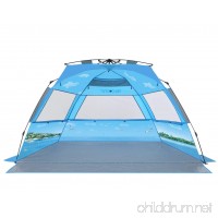 mittaGonG Instant Pop Up Portable Beach Tent Sun Shelter Blue Sky and Ocean XL 95"L 53"W 51"H Comfortably fits 3-4 Person - B01N1XHLND