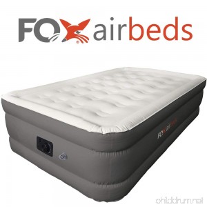 Best Inflatable Bed By Fox Airbeds - Plush High Rise Air Mattress in King Queen Full and Twin (Twin) - B073JX657M