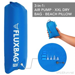 FLUXBAG 100/140L - Super quick Outdoor Air Pump. 3-in1 multiple use: Pump sack XXL Dry Bag Beach Pillow - B074KG3DDX