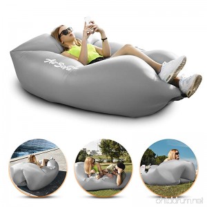 Inflatable Air Sofa Chair - Portable Lounger Couch & Air Hammock Pool Float Lounge Chair - Ideal for Traveling Camping or At Beaches – Waterproof & Lightweight – Includes Carry Bag & Ground Stakes - B073RSZ2QQ