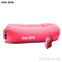 Mockins Pink Inflatable Lounger Hangout Sofa With Travel Bag The Portable Inflatable Air Lounger Couch is perfect for Indoor And Outdoor Use For Camping Beach & Lake Or Pool … … - B078XM1DZZ