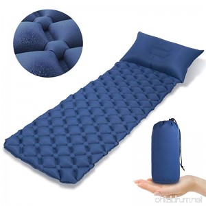 Ultralight Sleeping Pad Inflatable Pad Camping Mat Inflating Sleeping Mattress Hiking Sleep Air Pad with Built-in Pillow Air-Support Cells Design Inflator Sleep Mattress for Backpacking Camping Travel - B07C2NK4WL