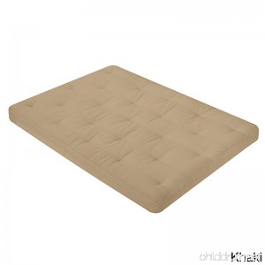 WOLF Corporation Serta Ella Convoluted Foam Cotton and Polyester Blend 8-inch Futon Mattress Bed in a Box Made in the USA Khaki Full - B073L339MF